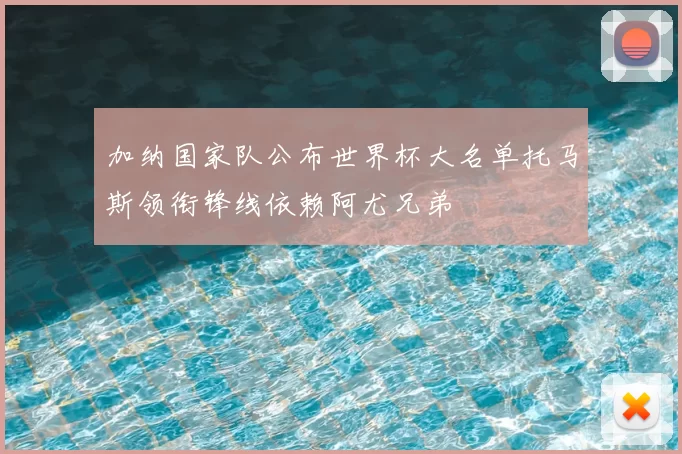 加纳国家队公布世界杯大名单托马斯领衔锋线依赖阿尤兄弟