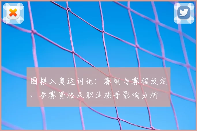 围棋入奥运讨论：赛制与赛程设定、参赛资格及职业棋手影响分析